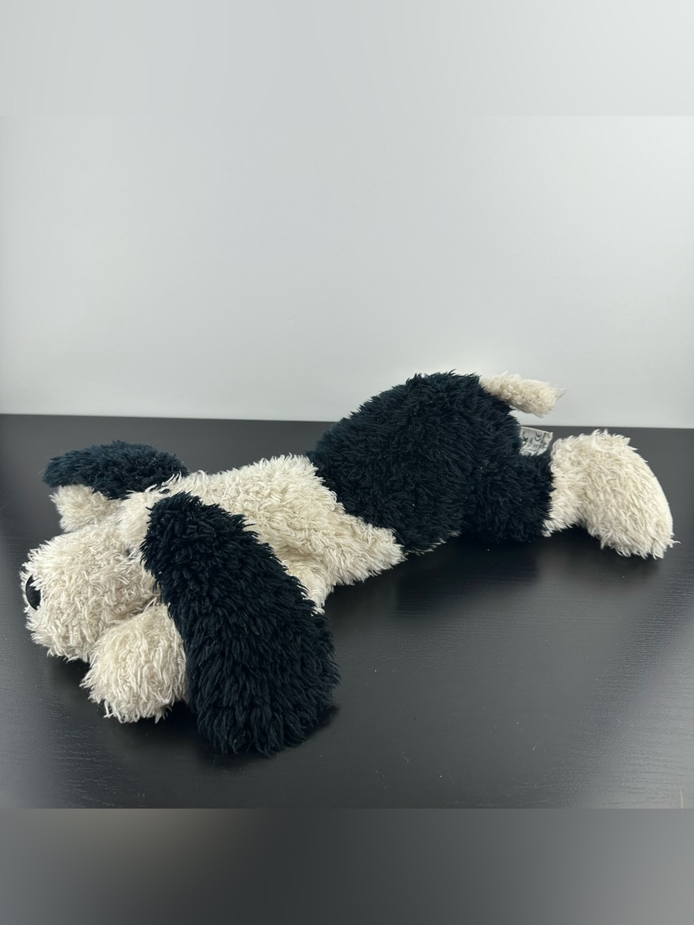 Russ Berrie FlapJack Puppy Hound Dog 15” Large Black Cream White Plush Stuffed